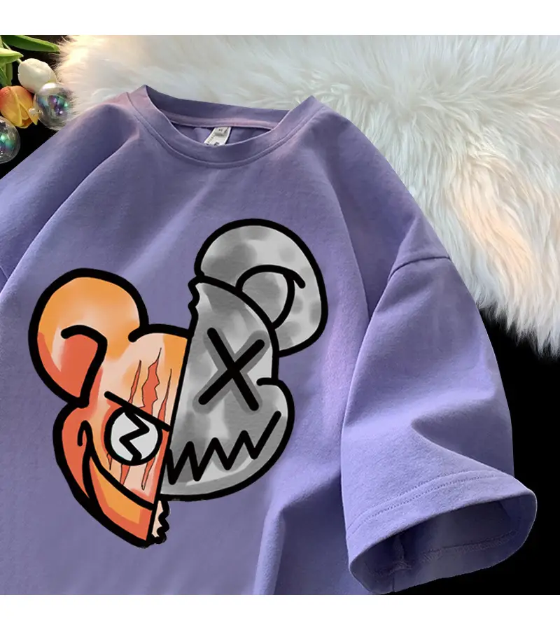Women Purple Graphic T-Shirt Short Sleeve 2023 — feature 12