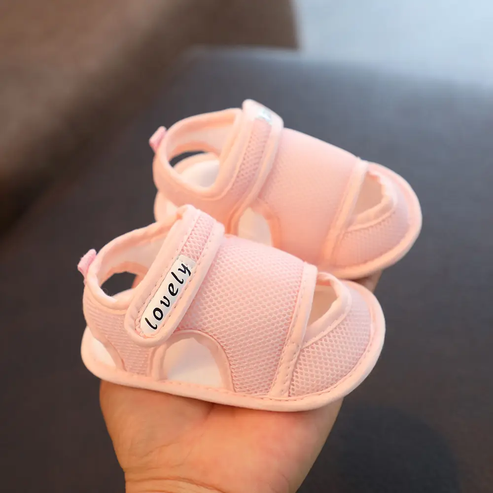 White Mesh Toddler Sandals with Non-Slip Sole