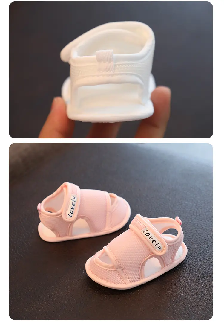 White Mesh Toddler Sandals with Non-Slip Sole — feature 10