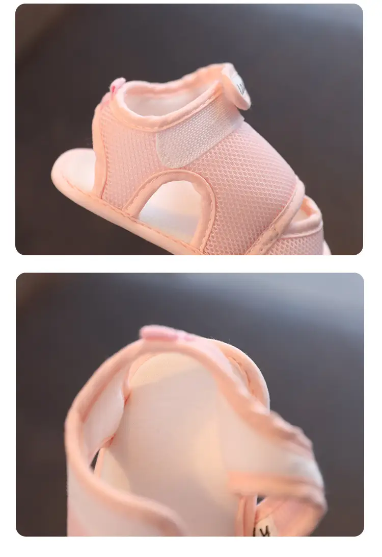 White Mesh Toddler Sandals with Non-Slip Sole — feature 11