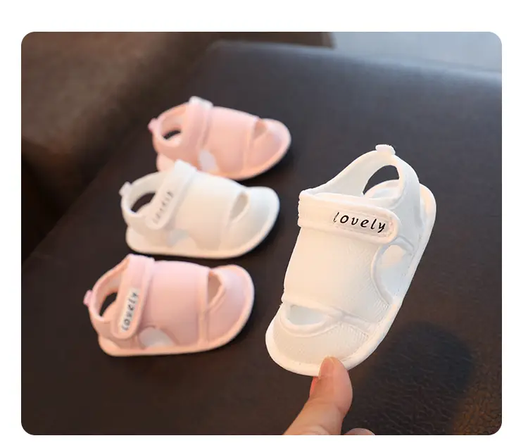 White Mesh Toddler Sandals with Non-Slip Sole — feature 8