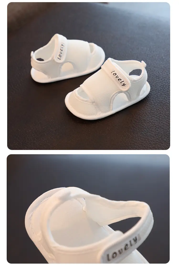 White Mesh Toddler Sandals with Non-Slip Sole — feature 9