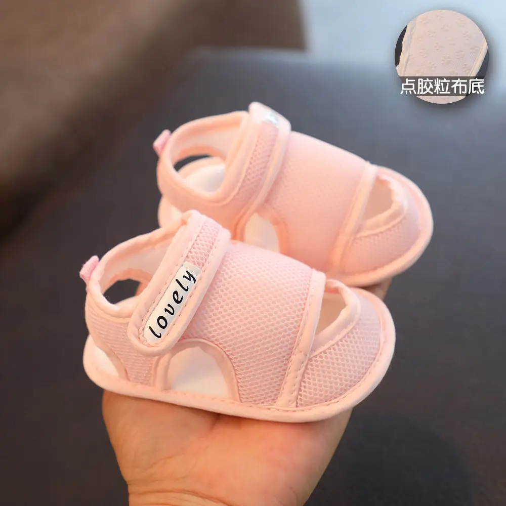 White Mesh Toddler Sandals with Non-Slip Sole