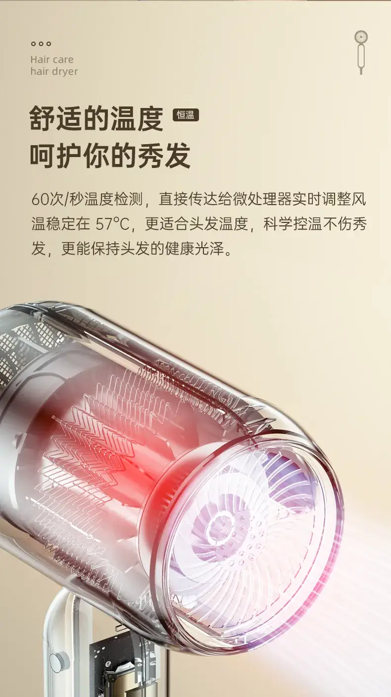 High Power Hair Dryer with Blue Light & 5 Speed Control — feature 40