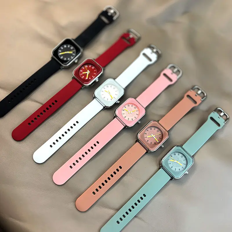 New ladies square skin feeling silicone strap watch simple fashion casual quartz watch manufacturers wholesale trade — feature 23