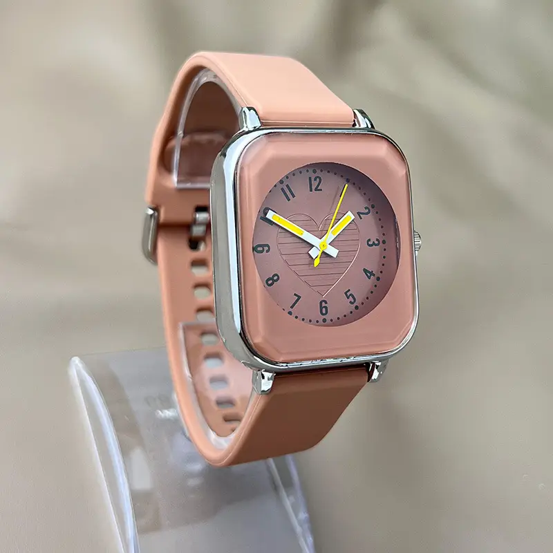 New ladies square skin feeling silicone strap watch simple fashion casual quartz watch manufacturers wholesale trade — feature 5