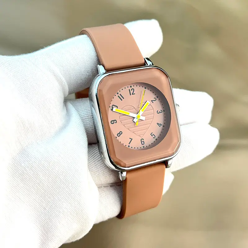 New ladies square skin feeling silicone strap watch simple fashion casual quartz watch manufacturers wholesale trade — feature 8