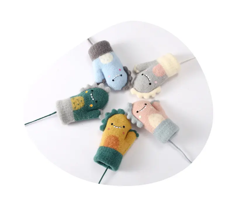 New Winter Children's Gloves, Cute Cartoon Baby Anti-Scratch, Fleece-Lined, Thickened, Knitted, Warm and Cold-Proof — feature 12