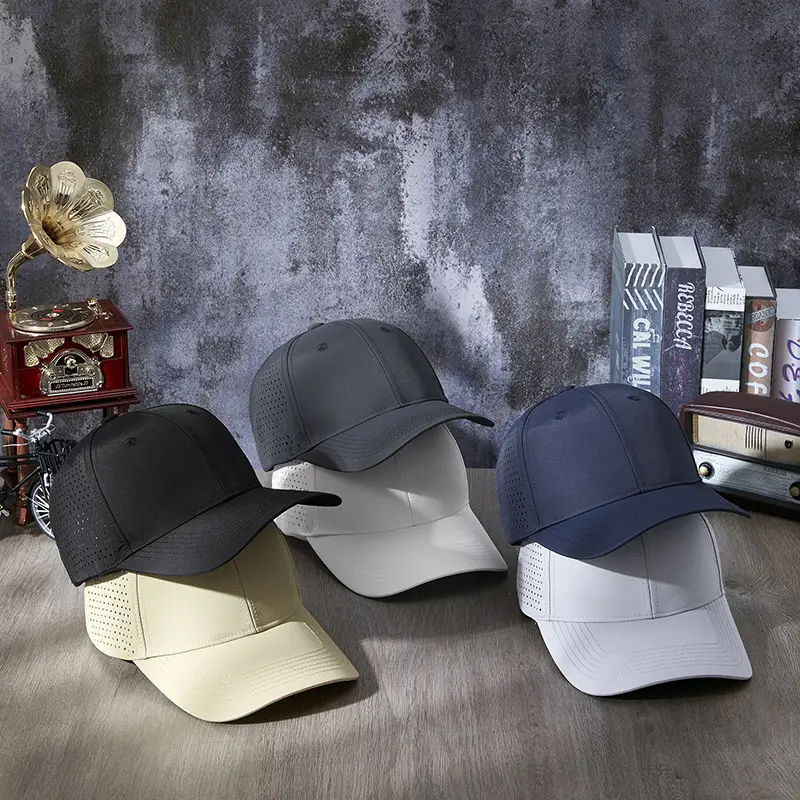 Men Sunscreen Cap Water Repellent Quick Dry Light Gray - Image 8