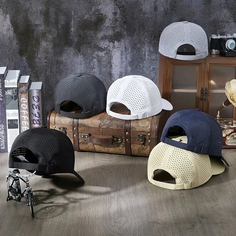 Men Sunscreen Cap Water Repellent Quick Dry Light Gray - Image 9