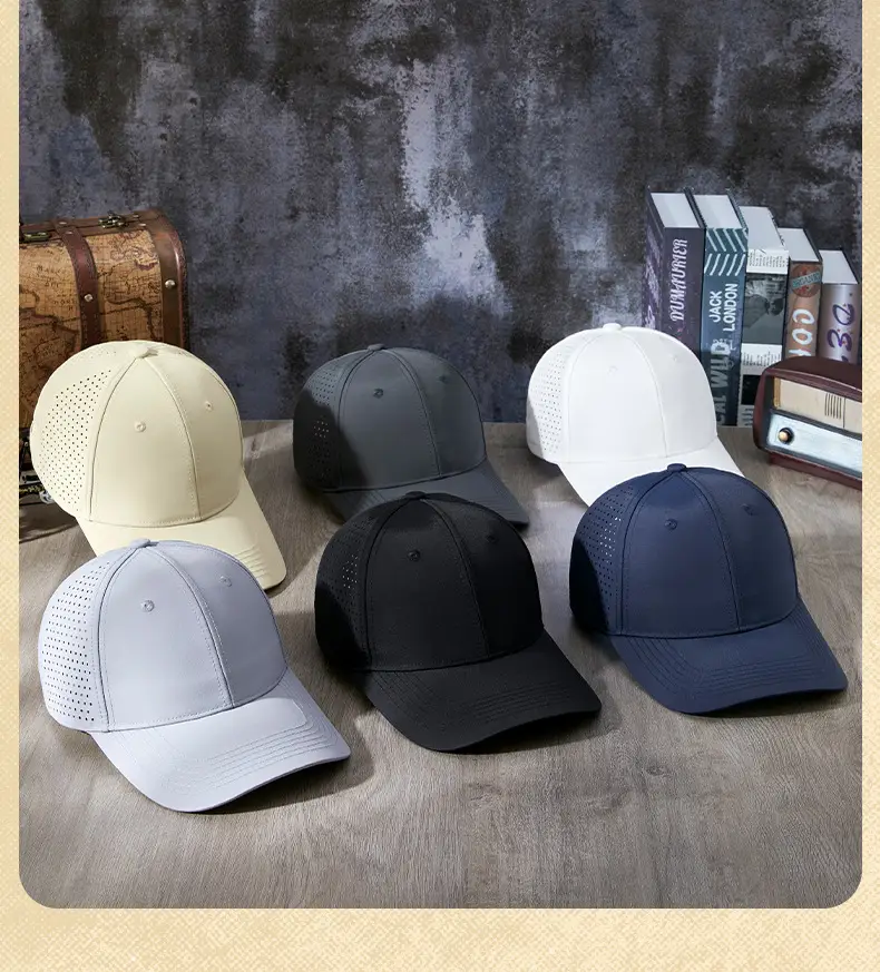 Men Sunscreen Cap Water Repellent Quick Dry Light Gray — feature 18