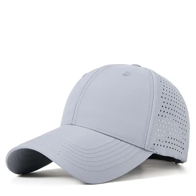 Men Sunscreen Cap Water Repellent Quick Dry Light Gray - Image 5