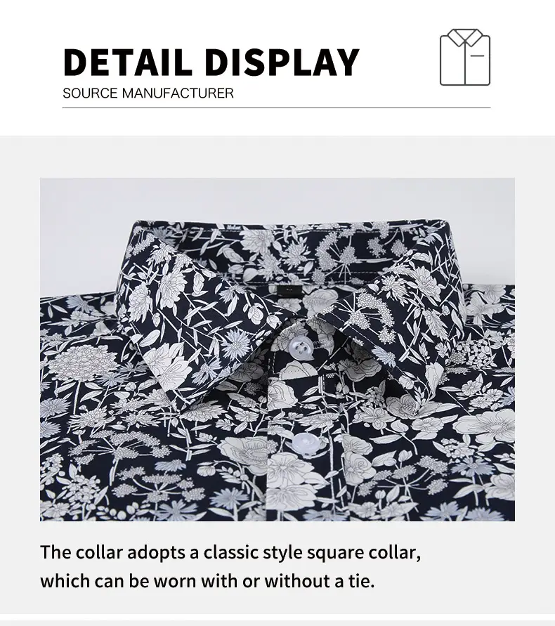 Men Printed Long Sleeve Shirt Spring Summer Cotton — feature 25