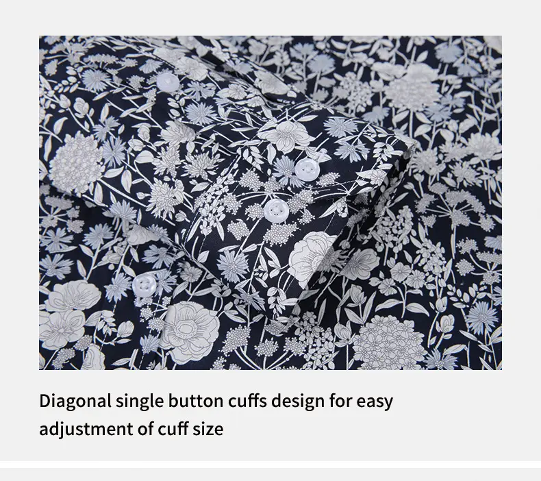 Men Printed Long Sleeve Shirt Spring Summer Cotton — feature 26