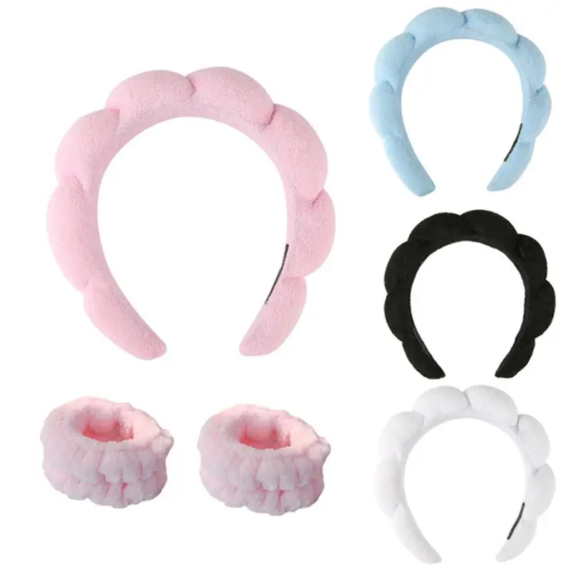 Women's Washable Headband Set Pink Blue Wrist Accessories - Image 26