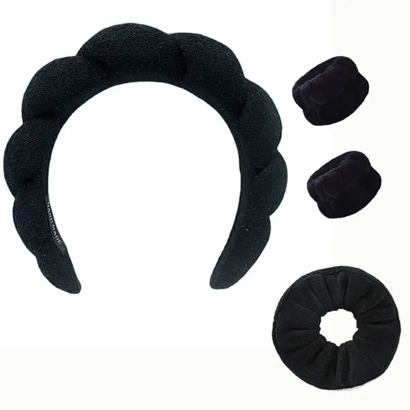 Women's Washable Headband Set Pink Blue Wrist Accessories - Image 13