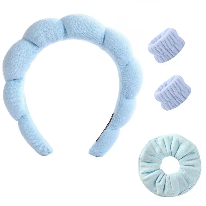 Women's Washable Headband Set Pink Blue Wrist Accessories - Image 14