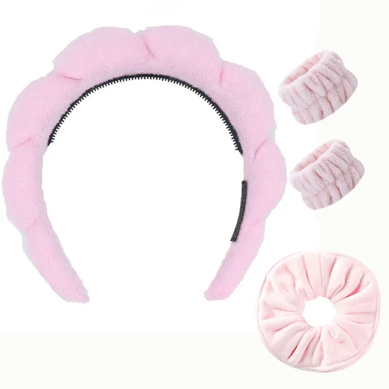 Women's Washable Headband Set Pink Blue Wrist Accessories - Image 16