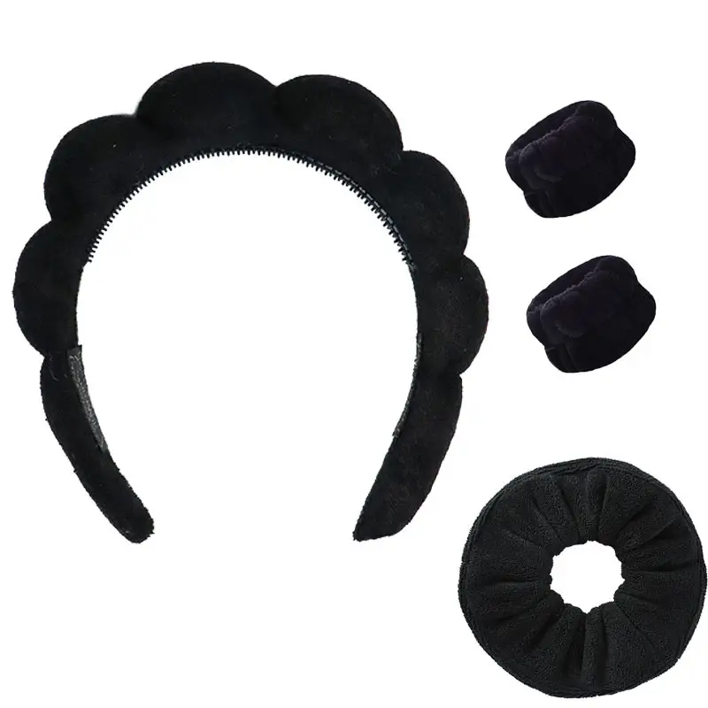 Women's Washable Headband Set Pink Blue Wrist Accessories - Image 17