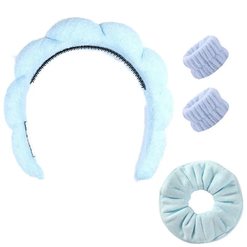 Women's Washable Headband Set Pink Blue Wrist Accessories - Image 18