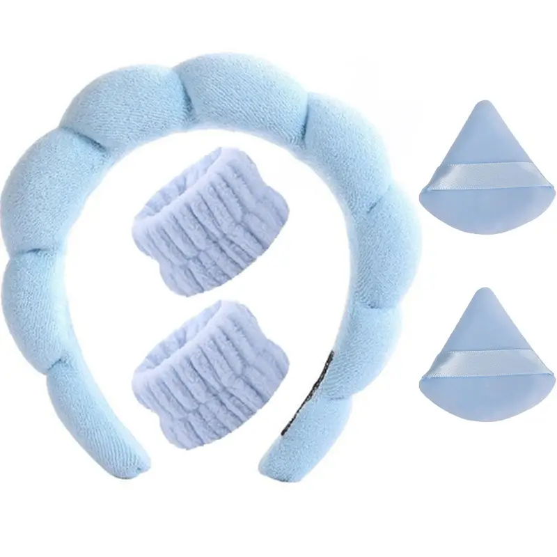 Women's Washable Headband Set Pink Blue Wrist Accessories - Image 23