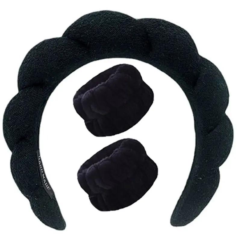 Women's Washable Headband Set Pink Blue Wrist Accessories - Image 6