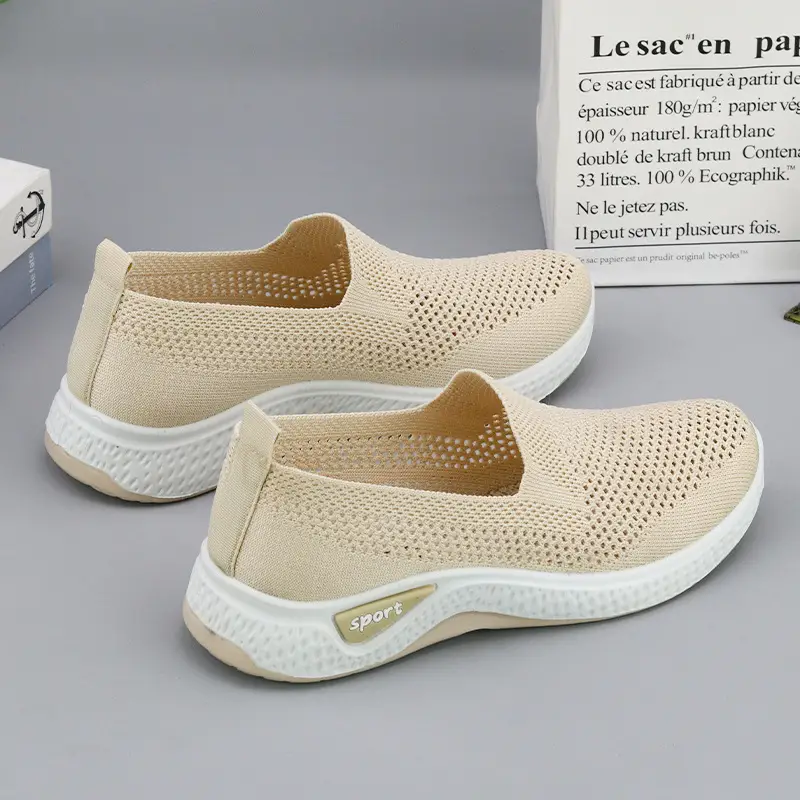 Women's Black Mesh Slip-On Sneakers Spring 2025 - Image 5