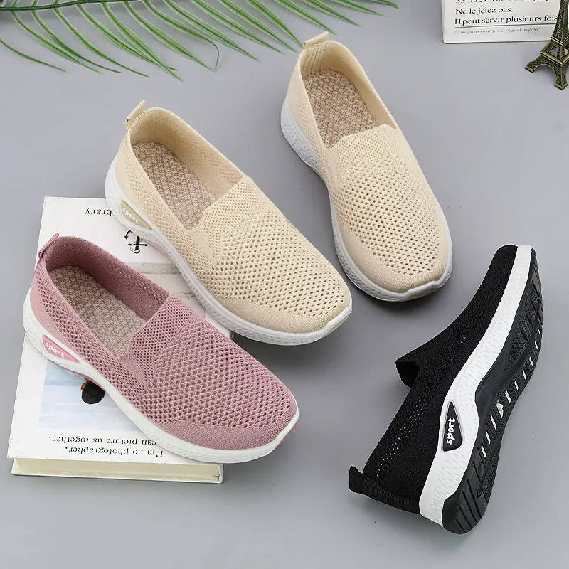Women's Black Mesh Slip-On Sneakers Spring 2025 - Image 6