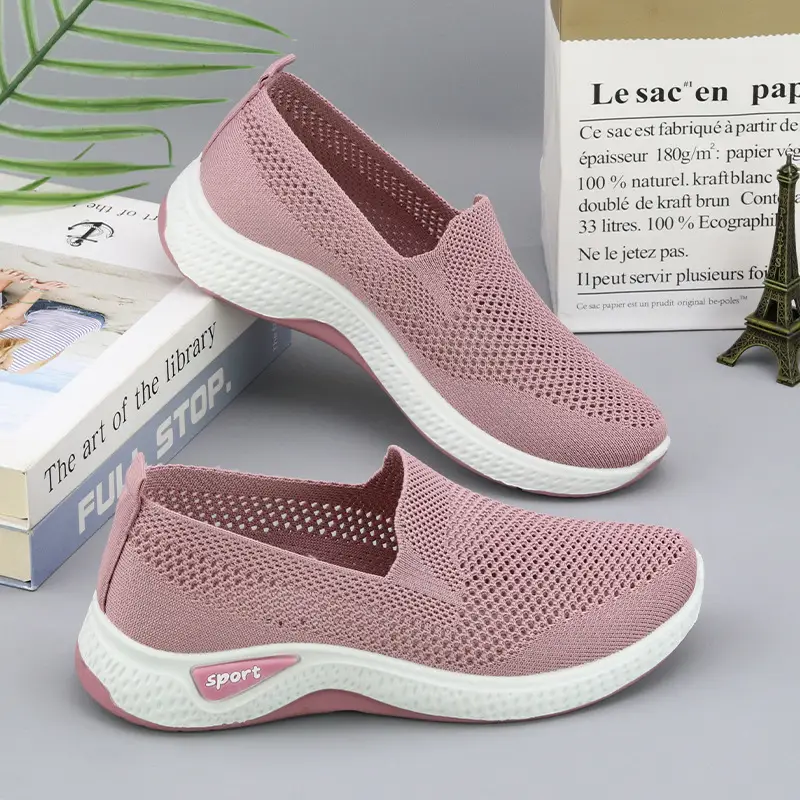 Women's Black Mesh Slip-On Sneakers Spring 2025 - Image 7