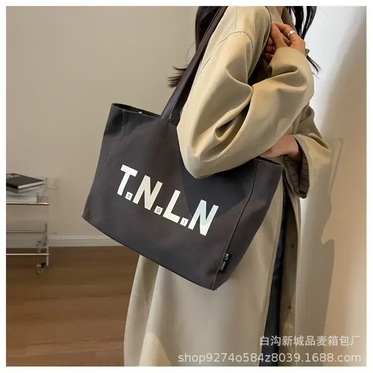 Women Canvas Shoulder Bag Black Large Capacity 2023 — feature 10
