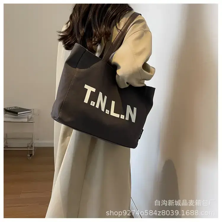 Women Canvas Shoulder Bag Black Large Capacity 2023 — feature 11