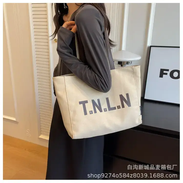 Women Canvas Shoulder Bag Black Large Capacity 2023 — feature 9