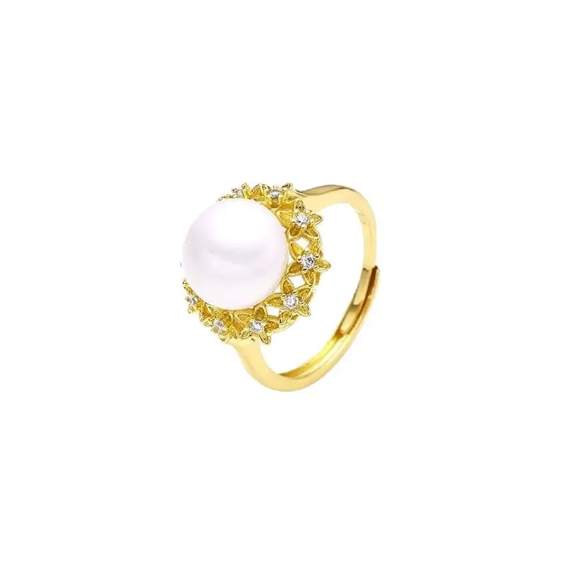 French Retro Pearl Star Ring for Women - Image 5