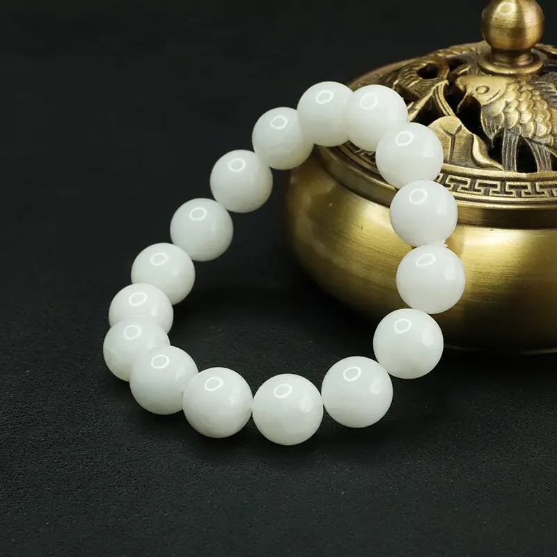 Aiyu White Jade Bracelet for Men Women - Image 3