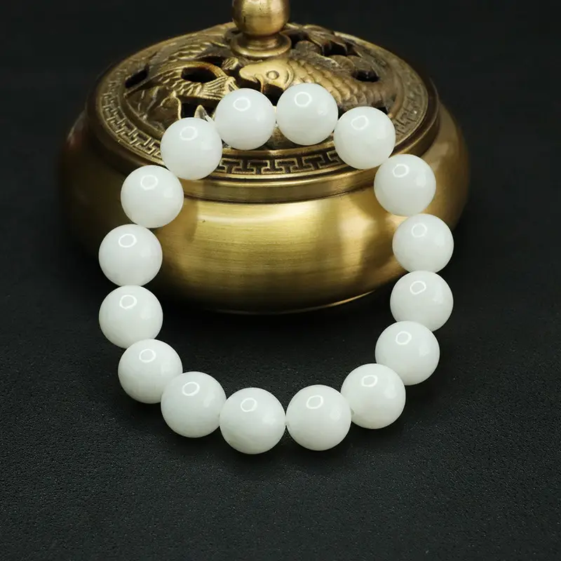 Aiyu White Jade Bracelet for Men Women - Image 5