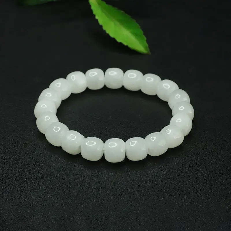 Aiyu Natural Hetian Jade White Jade Bracelet Single Circle Wholesale - Image 9