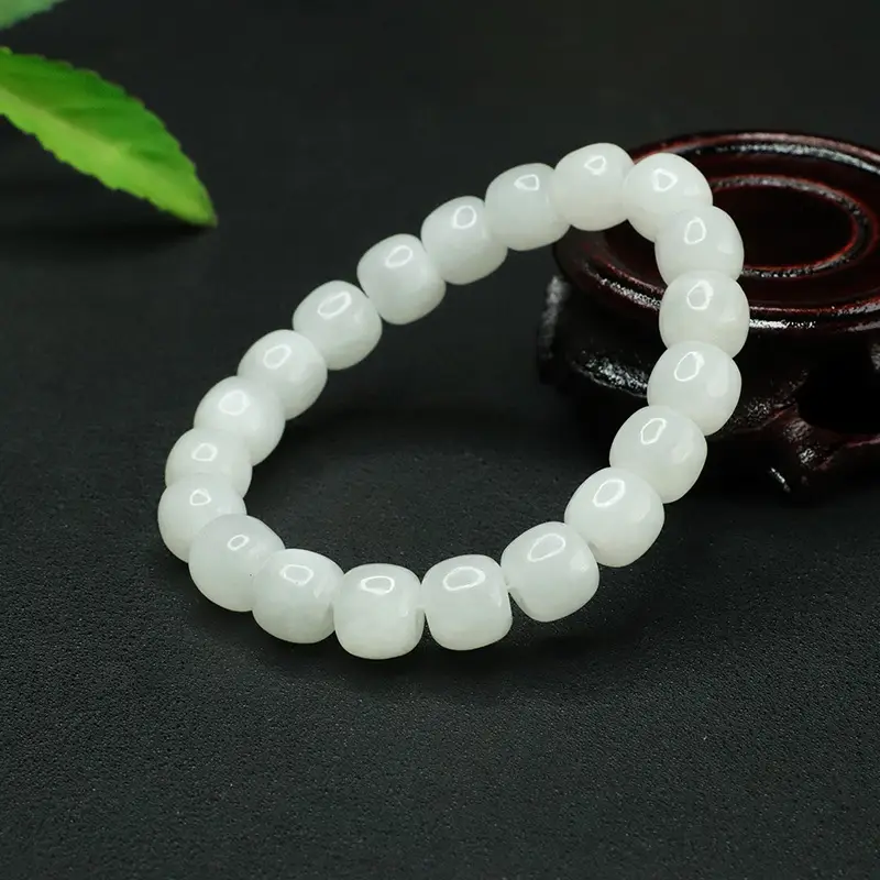 Aiyu Natural Hetian Jade White Jade Bracelet Single Circle Wholesale - Image 10