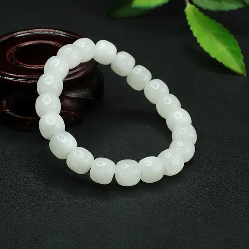 Aiyu Natural Hetian Jade White Jade Bracelet Single Circle Wholesale - Image 11