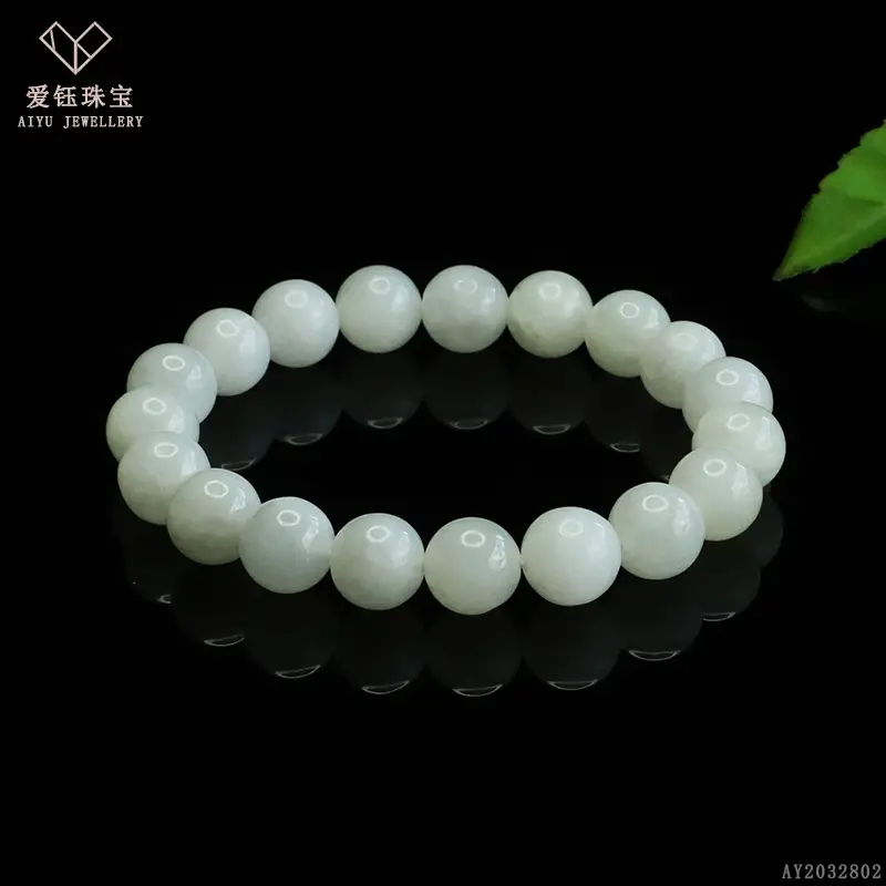 Aiyu Natural Hetian Jade White Jade Bracelet Single Circle Wholesale - Image 7