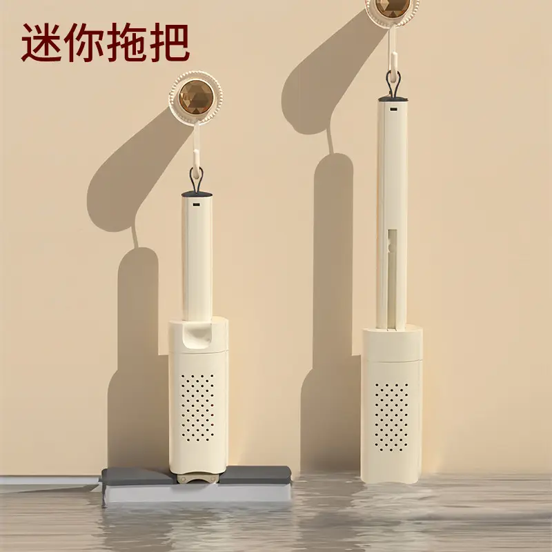 Source Factory Mini Sponge Mop, Hands-Free Washing, Foldable Absorbent Sponge Mop for Bathroom Countertops and Desktops