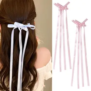 Satin Bow Hairpins Red Black Spring Clip — feature 14