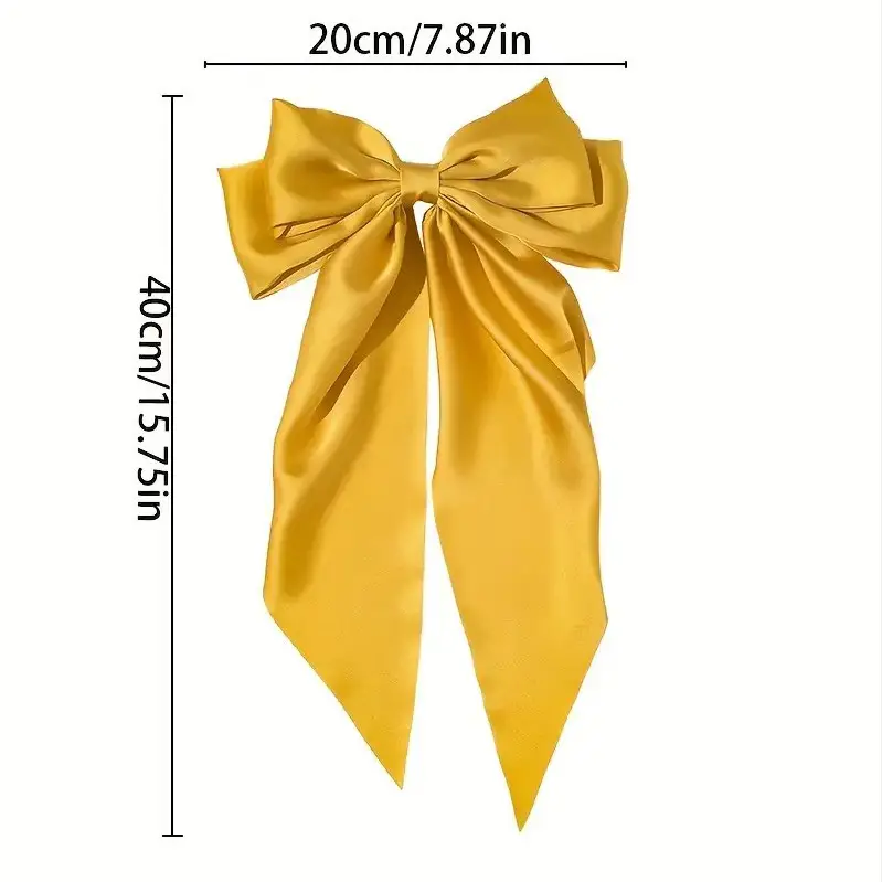 Satin Bow Hairpins Red Black Spring Clip — feature 15
