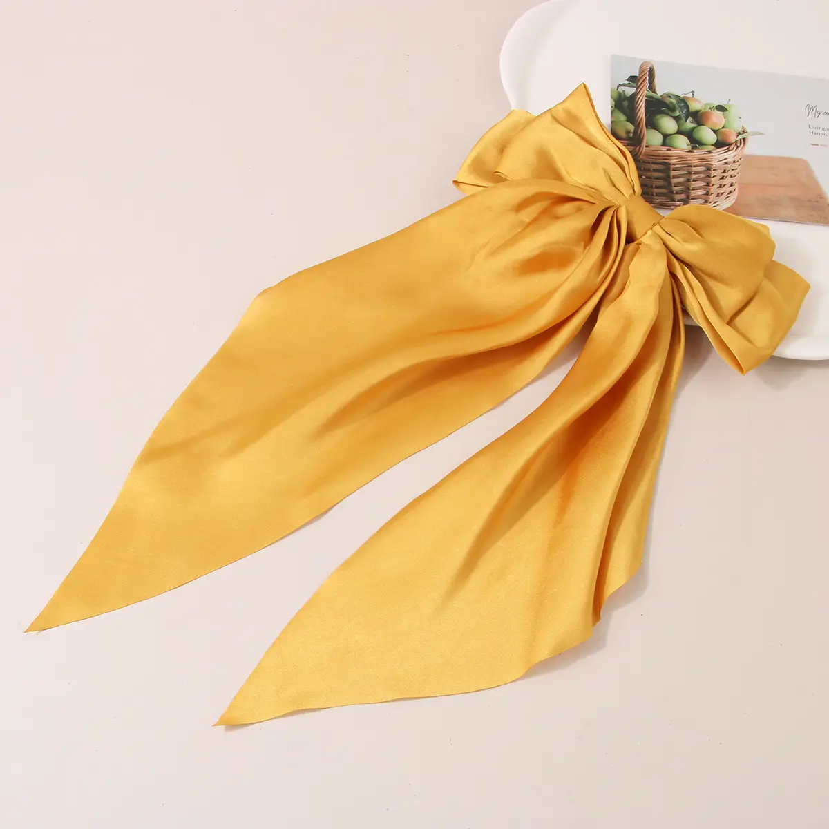 Satin Bow Hairpins Red Black Spring Clip - Image 12