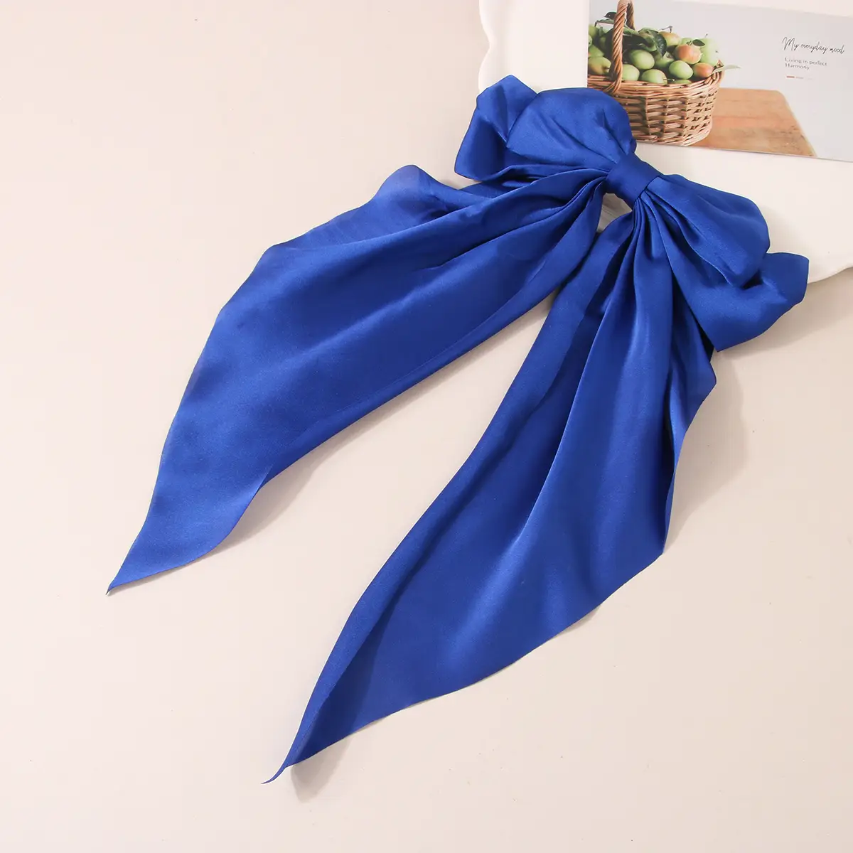 Satin Bow Hairpins Red Black Spring Clip - Image 9