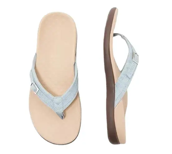 Women's Pink Flat Flip Flops with Adjustable Strap