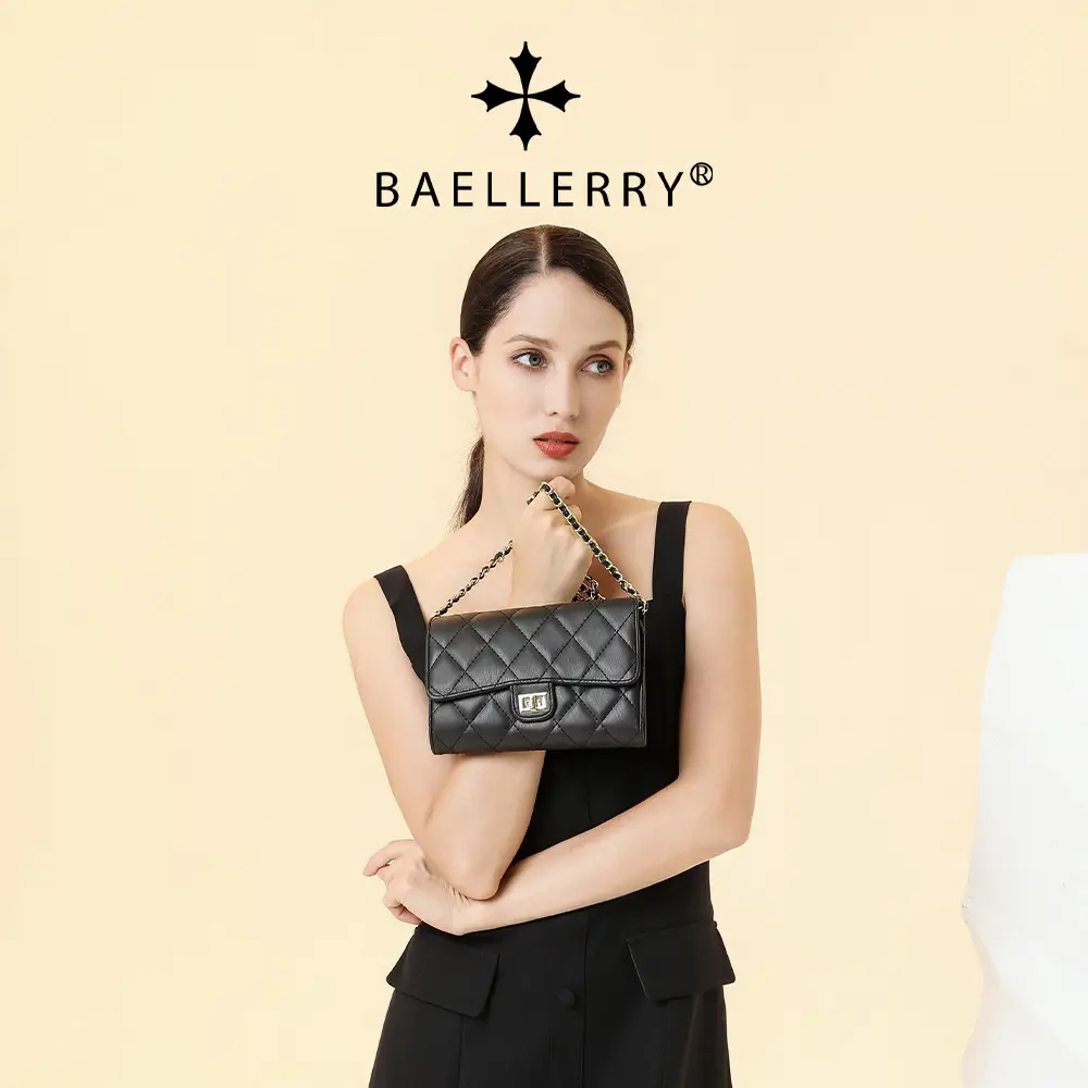 Women's Rhomboid Crossbody Bag Black Baellerry Korean Style