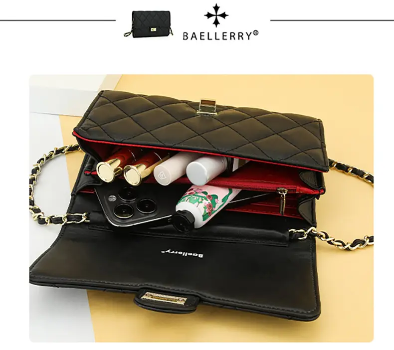 Women's Rhomboid Crossbody Bag Black Baellerry Korean Style — feature 24