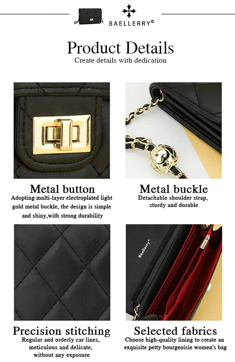 Women's Rhomboid Crossbody Bag Black Baellerry Korean Style — feature 25