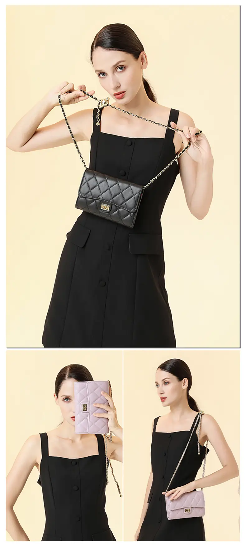Women's Rhomboid Crossbody Bag Black Baellerry Korean Style — feature 29