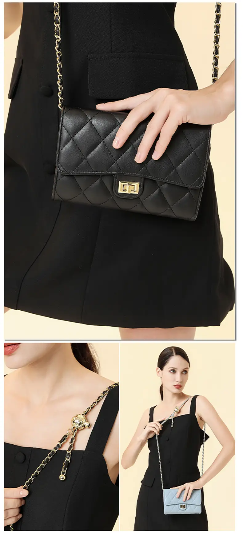 Women's Rhomboid Crossbody Bag Black Baellerry Korean Style — feature 32